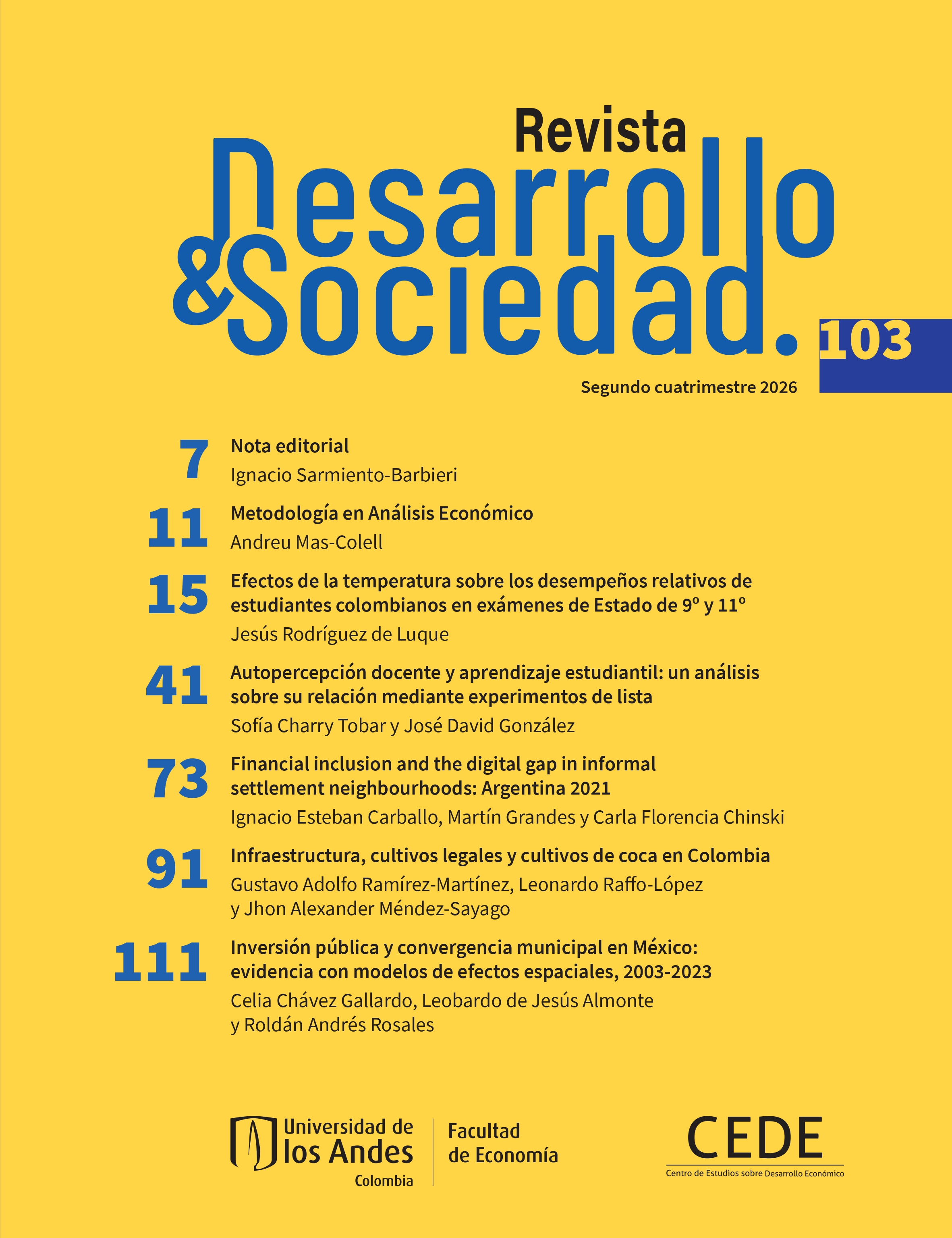Desarrollo y Sociedad, edición 103
